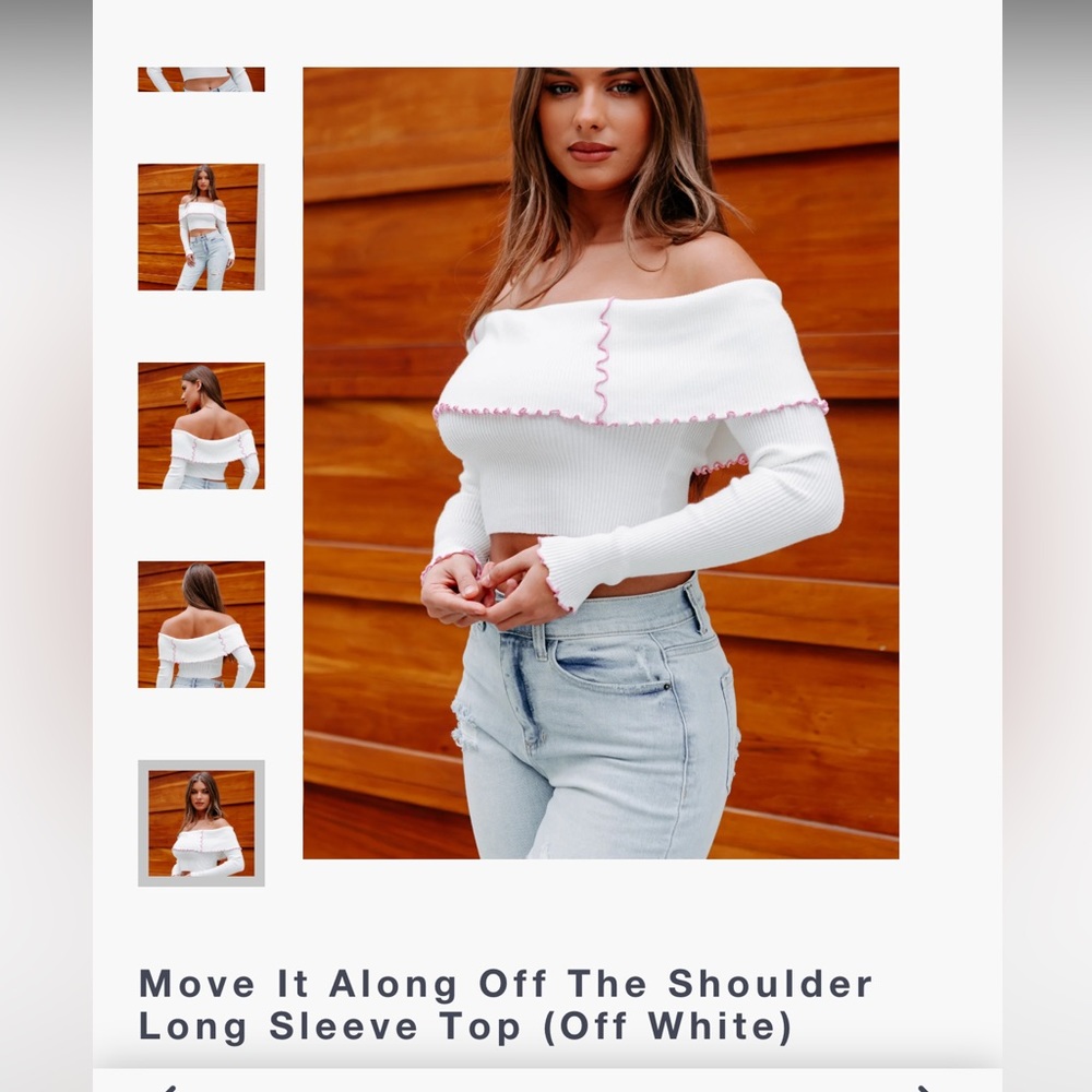 Move Along off the shoulder long sleeve knit top